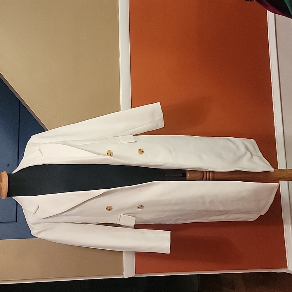 White Wool Blend Trench Coat